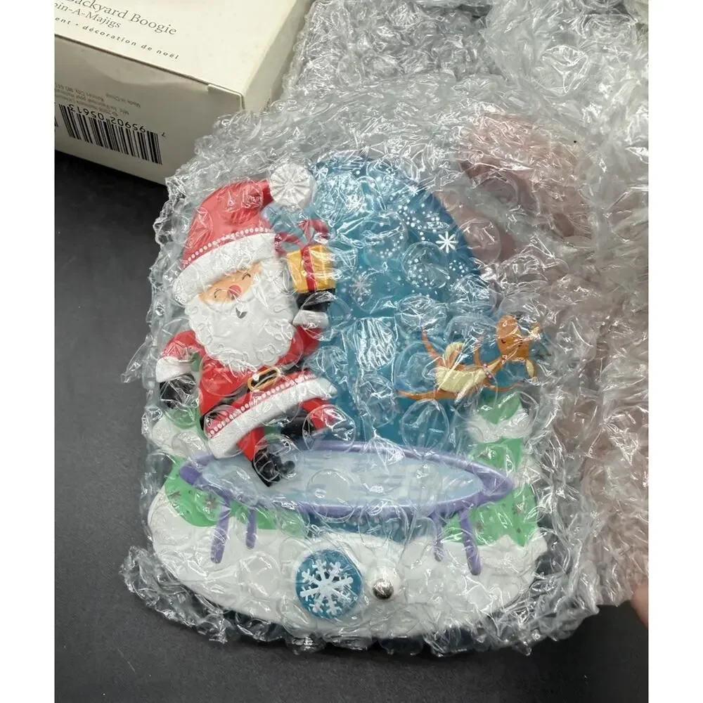 Hallmark Ornament Bouncin' Backyard Boogie Santa on Trampoline Spin A Majig 7D